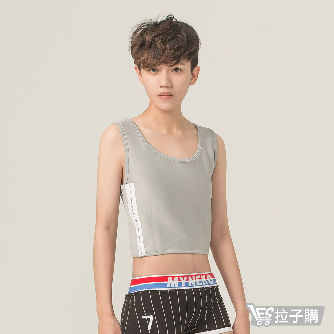 【Big-T】Advocating texture, healthy and happy bamboo charcoal bust corset (grey)