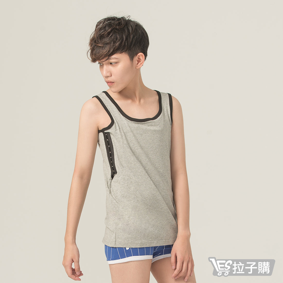 【Big-T】Super tight, flat and reinforced full body corset (grey)