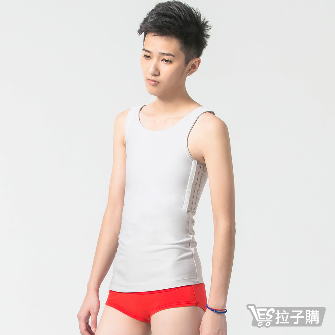 【BEST】Full body hook bamboo charcoal mesh corset (grey)