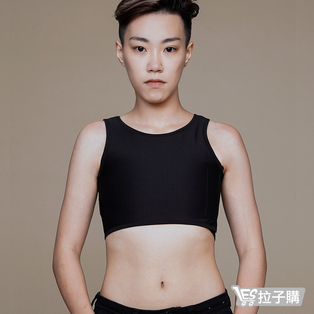 【MOSON®】Mid-length backless Velcro corset (black)