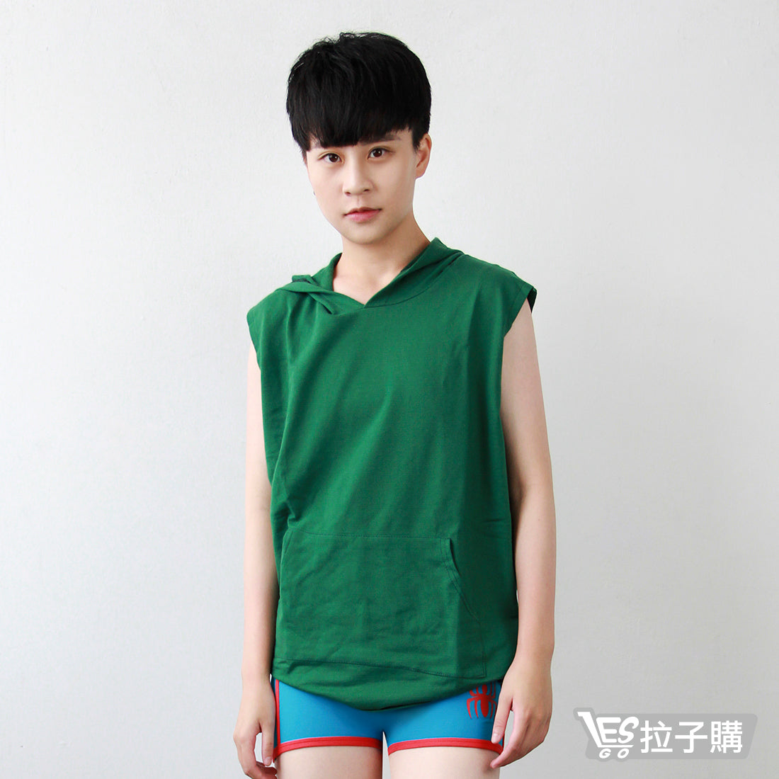【ZeroBra】Sleeveless hat T-row hook outer wear corset (green)