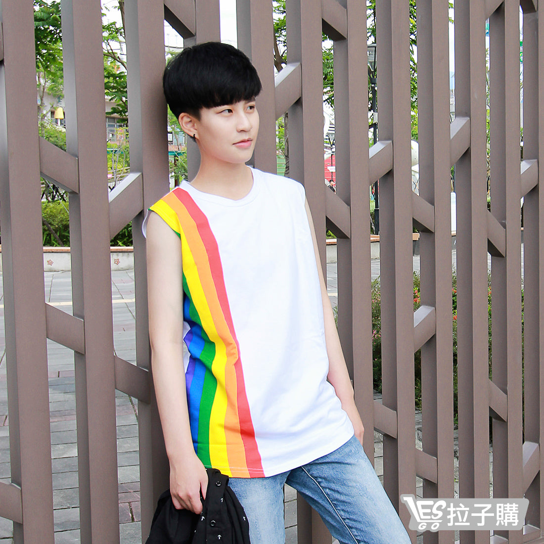 【ZeroBra】Rainbow sleeveless hook-and-loop outer corset